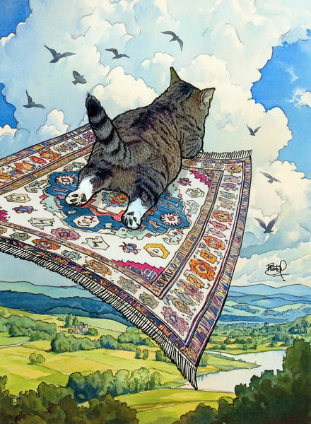 Magic Carpet Kitty #388 - Signed Print